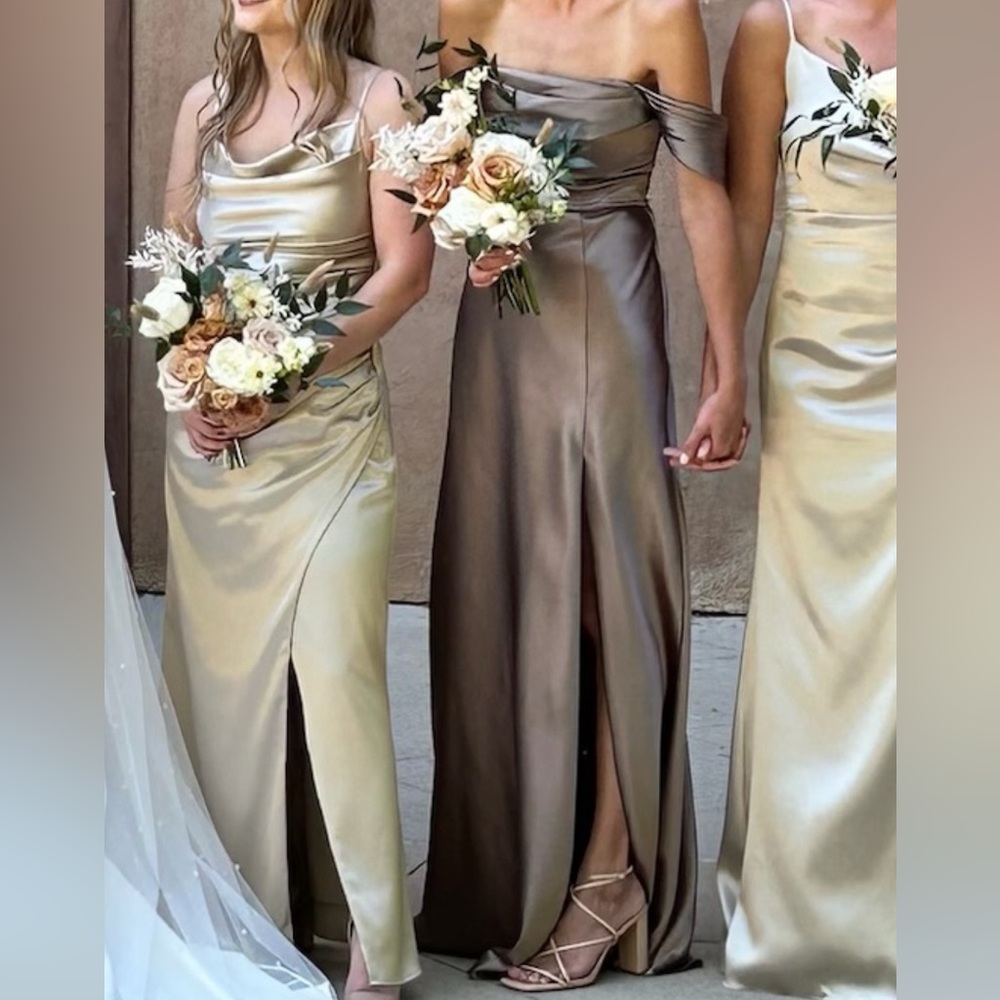 Birdy Grey Satin Mocha Convertible Dress - Picture 5 of 7